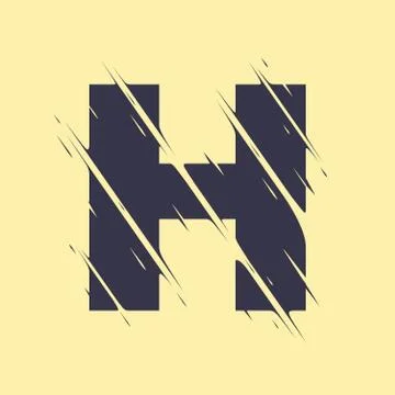 Scribbled letter H Stock Illustration