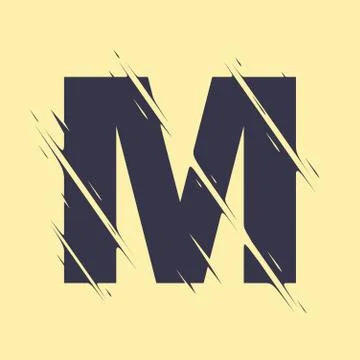 Scribbled letter M Stock Illustration