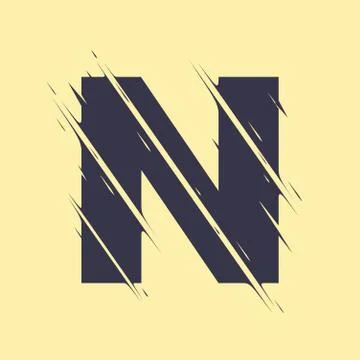 Scribbled letter N Stock Illustration