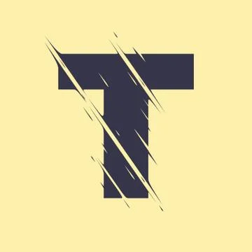 Scribbled letter T Stock Illustration