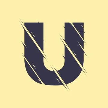 Scribbled letter U Stock Illustration
