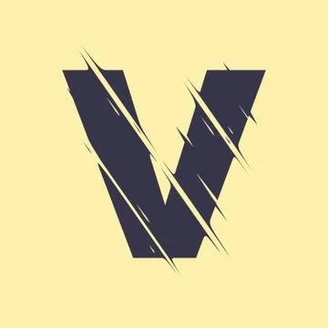 Scribbled letter V Stock Illustration