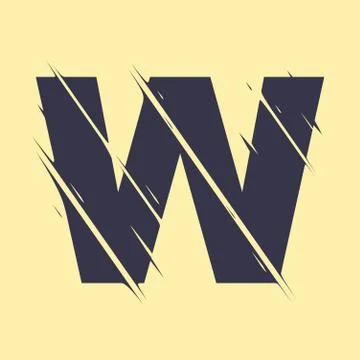 Scribbled letter W Stock Illustration