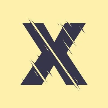 Scribbled letter X Stock Illustration
