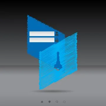 Scribbled login screen in blue Stock-Illustration