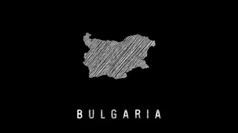 Scribbled map of bulgaria appearing on black background Video stock 314734696