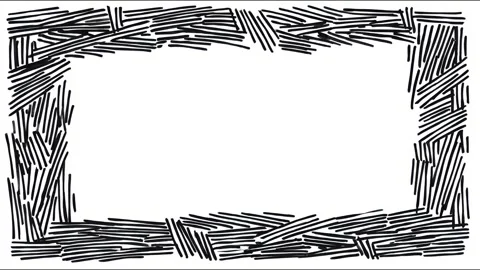 Scribbled pen stroke decorative frame border for copy space text overlay ha.. Stock Footage 339791793