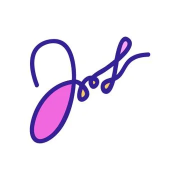Scribbled signature icon vector outline illustration Illustrazione stock