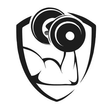 Scribbled sketch of hand lifting the barbell (doodle element) Stock Illustration