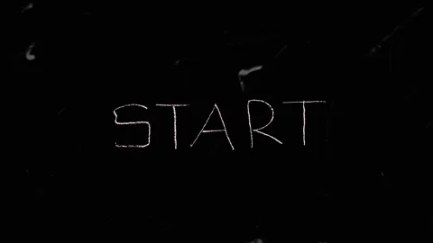Scribbled START title credits in stopmotion handwriting animation crayon chalk Stock Footage 311924130