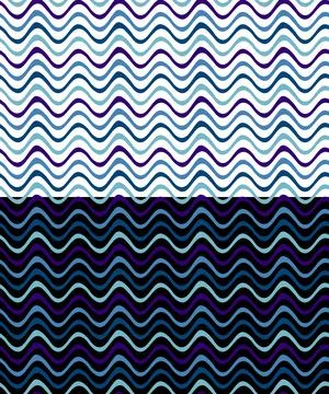 Scribbled wave line seamless pattern, doodle hand drawn paint brush design Stock Illustration