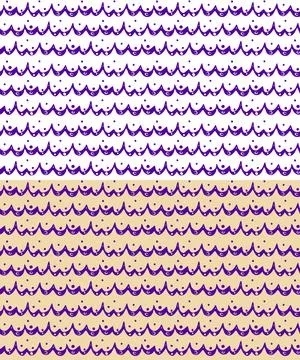 Scribbled wave line seamless pattern, doodle hand drawn paint brush design Stock Illustration