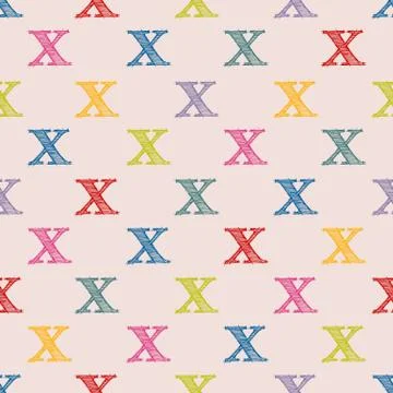 Scribbled X letter pattern design Stock Illustration
