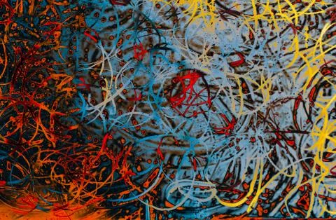 Scribbles all along the colorful background Illustrazione stock