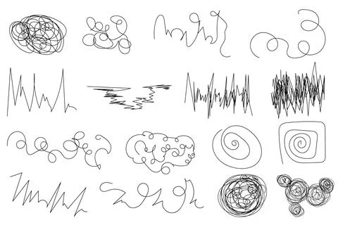 Scribbles and doodles collection. 스톡 일러스트