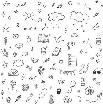 Scribbles elements line art vector イラスト素材