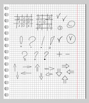 Scribbles in a Notebook Stock Illustration