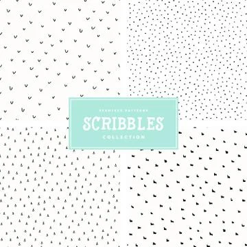 Scribbles Pattern Collection Stock Illustration