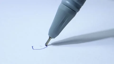 Scribbling on paper with pen_closeup Stock Footage 278209489