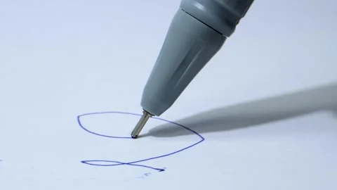 Scribbling on paper with pen_closeup Stock Footage 278209825