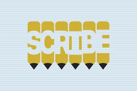 Scribe typography negative space word vector illustration. Stock Illustration