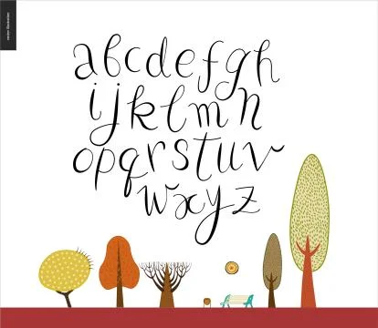 Script alphabet 2 Illustrazione stock