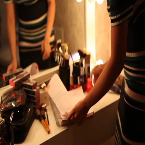 Script and files in the hand Stock Footage 69470932