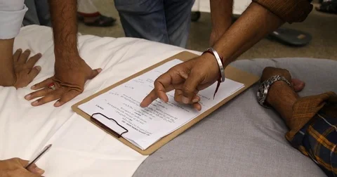 Script and files in the hand Stock Footage 83789160