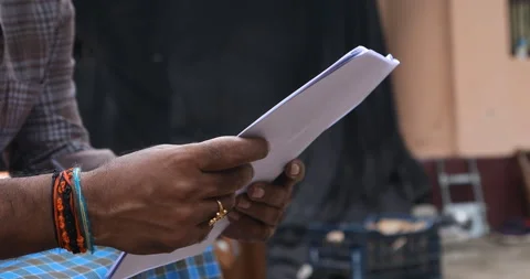 Script and files in the hand Stock Footage 144689683