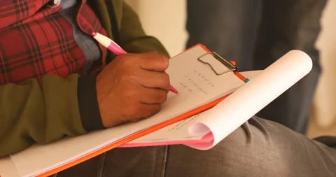 Script and files in the hand Stock Footage 144710262