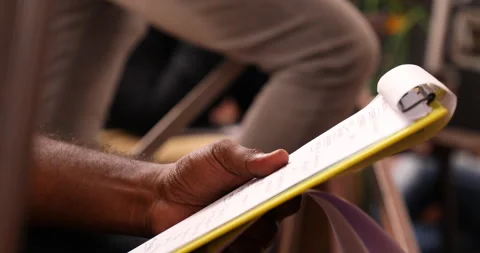 Script and files in the hand Stock Footage 144711925