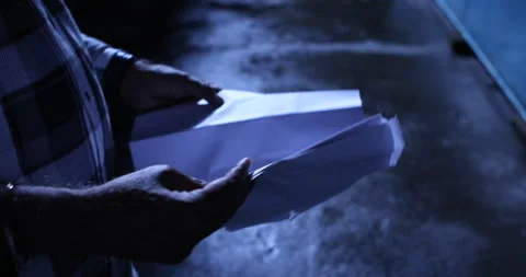 Script and files in the hand Stock Footage 144749510