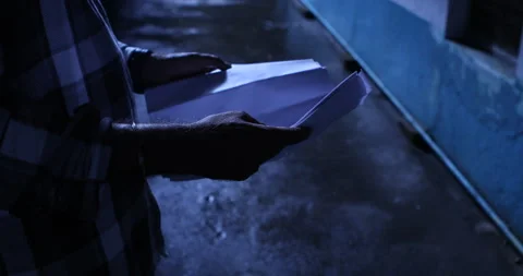 Script and files in the hand Stock Footage 144749543