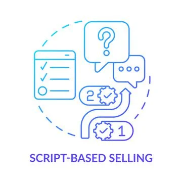 Script-based selling blue gradient concept icon 스톡 일러스트