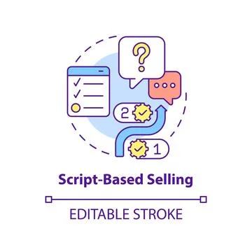 Script-based selling concept icon Stock Illustration