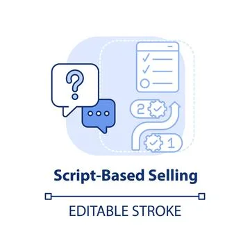 Script-based selling light blue concept icon 스톡 일러스트