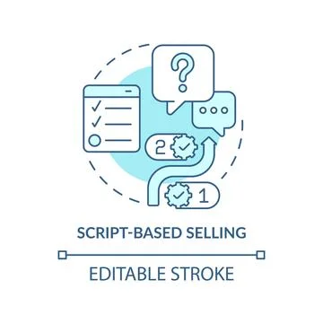 Script-based selling turquoise concept icon 스톡 일러스트