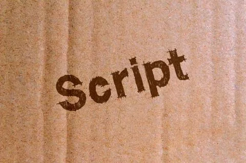 Script - carton, cardboard with brown letters Illustrazione stock