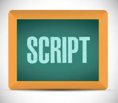 Script chalkboard sign concept illustration Stock Illustration