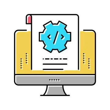 Script code color icon vector illustration Stock Illustration