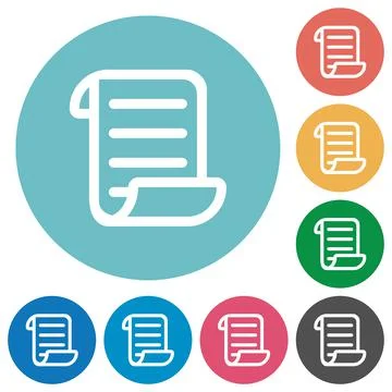 Script code flat round icons Stock Illustration