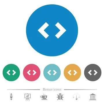 Script code flat round icons Stock Illustration