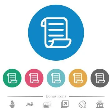 Script code flat round icons Stock Illustration