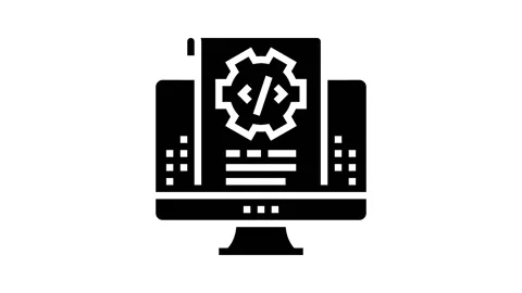 Script code glyph icon animation Video stock 222821638