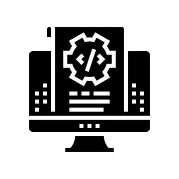 Script code glyph icon vector illustration 스톡 일러스트