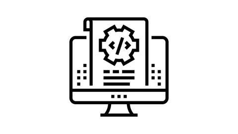 Script code line icon animation Video stock 224308723