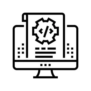 Script code line icon vector illustration 스톡 일러스트