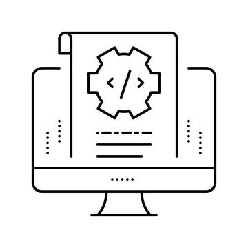 Script code line icon vector illustration 库存插图