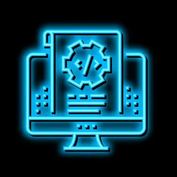 Script code neon glow icon illustration Stock Illustration