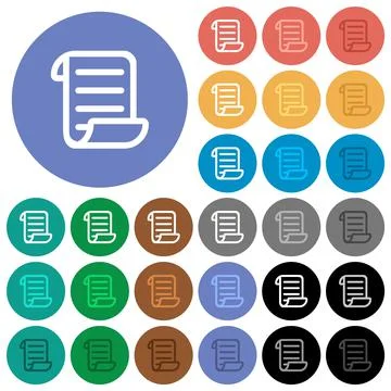 Script code round flat multi colored icons Stock Illustration